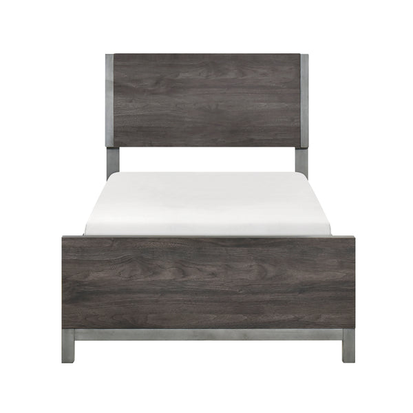 Zephyr Brownish Gray Twin Panel Bed