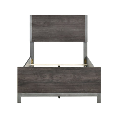 Zephyr Brownish Gray Twin Panel Bed from Homelegance - Luna Furniture
