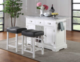 Zermatt 2-Piece Grey Marble Kitchen Island(Island, 2 Counter Stools) from Steve Silver - Luna Furniture