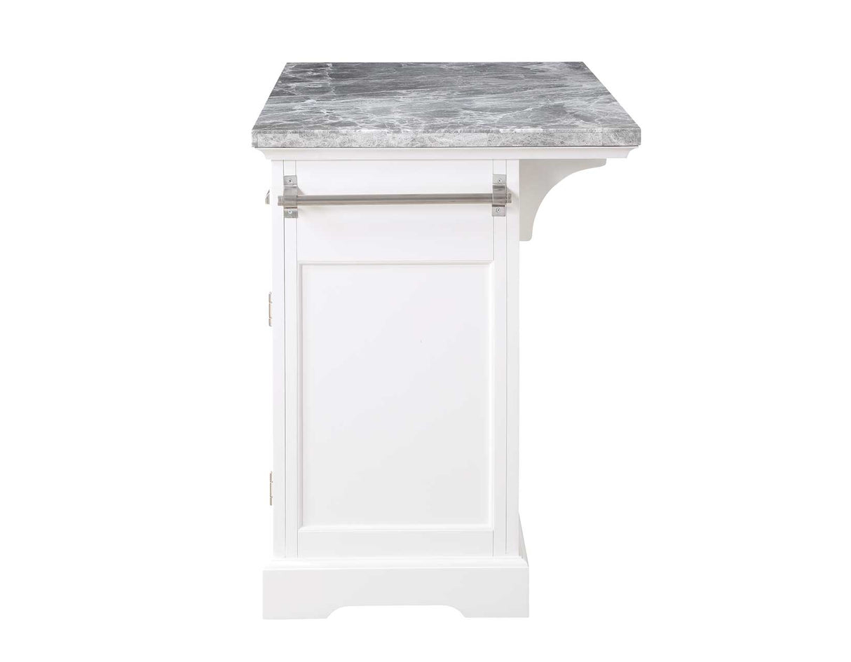 Zermatt 2-Piece Grey Marble Kitchen Island(Island, 2 Counter Stools) from Steve Silver - Luna Furniture
