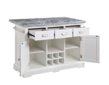 Zermatt 2-Piece Grey Marble Kitchen Island(Island, 2 Counter Stools) from Steve Silver - Luna Furniture