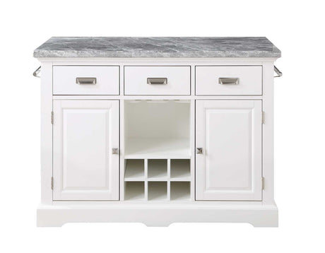 Zermatt 2-Piece Grey Marble Kitchen Island(Island, 2 Counter Stools) from Steve Silver - Luna Furniture