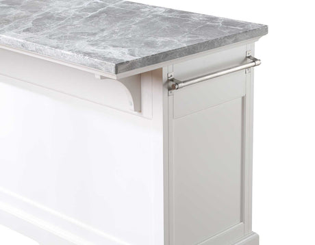 Zermatt 2-Piece Grey Marble Kitchen Island(Island, 2 Counter Stools) from Steve Silver - Luna Furniture