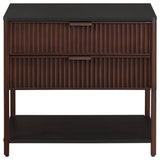 Zimmerlee Rust Brown 2-Drawer Side Table with Shelf from Coaster - Luna Furniture