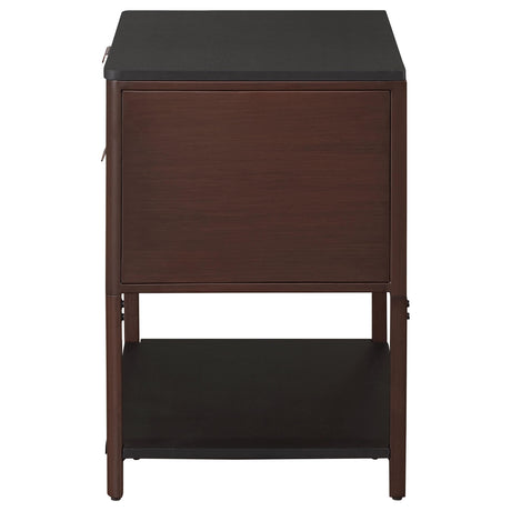 Zimmerlee Rust Brown 2-Drawer Side Table with Shelf from Coaster - Luna Furniture
