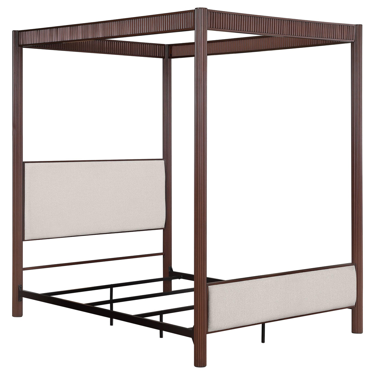 Zimmerleee Rust Brown 89-inch Metal Eastern King Canopy Bed from Coaster - Luna Furniture
