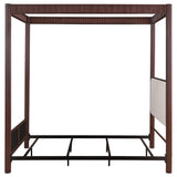 Zimmerleee Rust Brown 89-inch Metal Eastern King Canopy Bed from Coaster - Luna Furniture