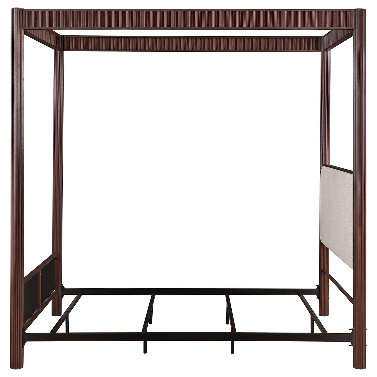 Zimmerleee Rust Brown 89-inch Metal Queen Canopy Bed from Coaster - Luna Furniture