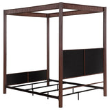 Zimmerleee Rust Brown 89-inch Metal Queen Canopy Bed from Coaster - Luna Furniture