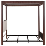 Zimmerleee Rust Brown 89-inch Metal Queen Canopy Bed from Coaster - Luna Furniture