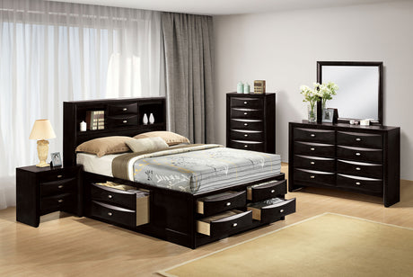 Zosimo Black King Bookcase Storage Platform Bed from Furniture of America - Luna Furniture