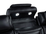 Zuma Black Faux Leather Dual Power Reclining LED Loveseat from Coaster - Luna Furniture