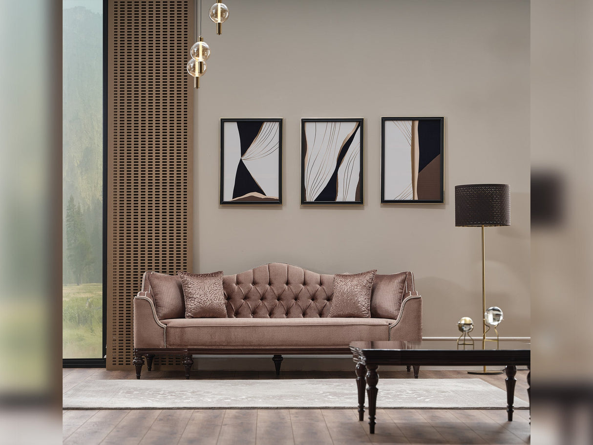 Zumrut 3-pieces (Sofa & Loveseat & Chair) Livingroom Set in Light Brown from Furnia - Luna Furniture