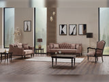 Zumrut 3-pieces (Sofa & Loveseat & Chair) Livingroom Set in Light Brown from Furnia - Luna Furniture