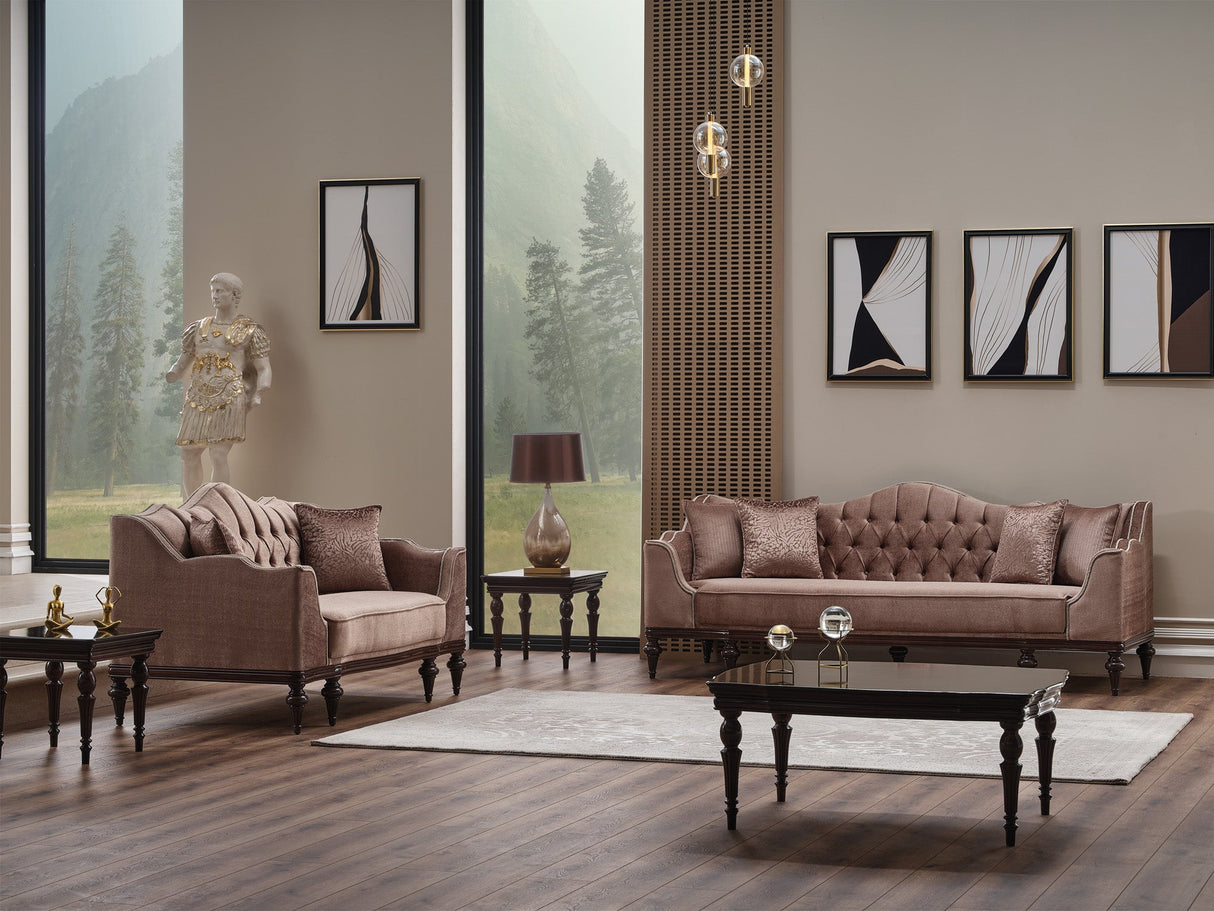 Zumrut 3-pieces (Sofa & Loveseat & Chair) Livingroom Set in Light Brown from Furnia - Luna Furniture