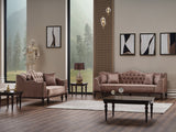 Zumrut Stationary Loveseat in Light Brown from Furnia - Luna Furniture