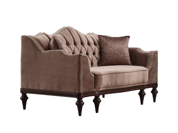 Zumrut Stationary Loveseat in Light Brown