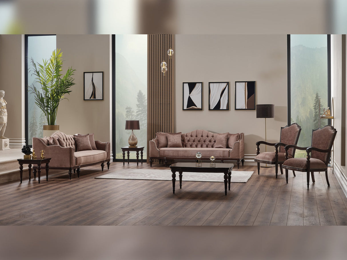 Zumrut 3-pieces (Sofa & Loveseat & Chair) Livingroom Set in Light Brown from Furnia - Luna Furniture