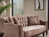 Zumrut Stationary Loveseat in Light Brown from Furnia - Luna Furniture