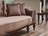 Zumrut Stationary Loveseat in Light Brown from Furnia - Luna Furniture