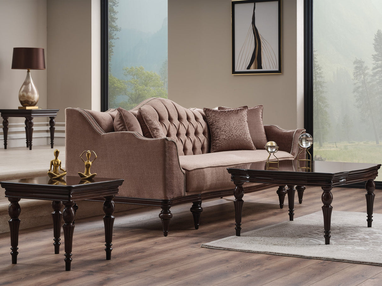 Zumrut 3-pieces (Sofa & Loveseat & Chair) Livingroom Set in Light Brown from Furnia - Luna Furniture