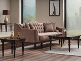 Zumrut 3-pieces (Sofa & Loveseat & Chair) Livingroom Set in Light Brown from Furnia - Luna Furniture