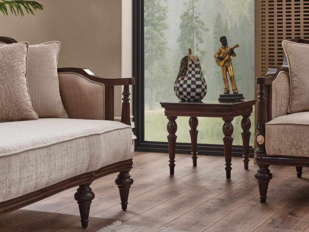 Zumrut Lux 3-pieces (Sofa & Loveseat & Chair) Livingroom Set in Beige from Furnia - Luna Furniture