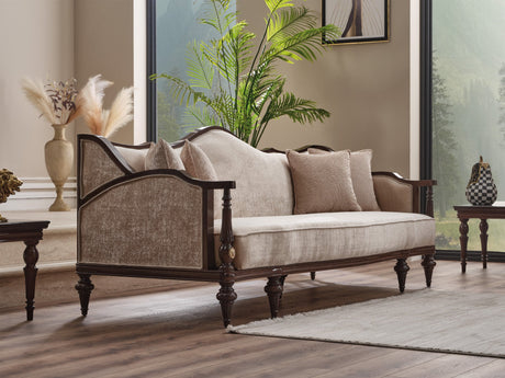 Zumrut Lux 3-pieces (Sofa & Loveseat & Chair) Livingroom Set in Beige from Furnia - Luna Furniture