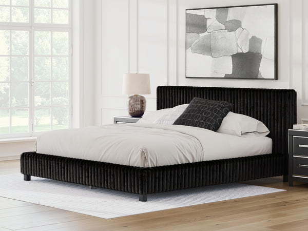 Zuraleus Black King Upholstered Bed