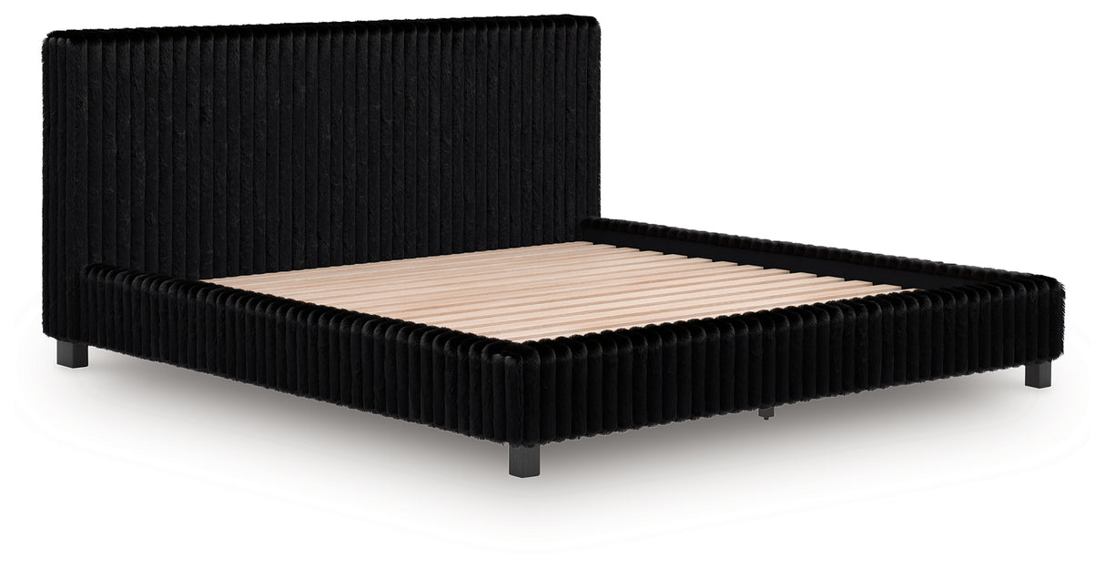 Zuraleus Black King Upholstered Bed from Ashley Furniture - Luna Furniture