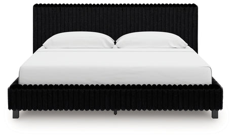 Zuraleus Black King Upholstered Bed from Ashley - Luna Furniture