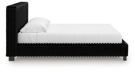 Zuraleus Black King Upholstered Bed from Ashley - Luna Furniture