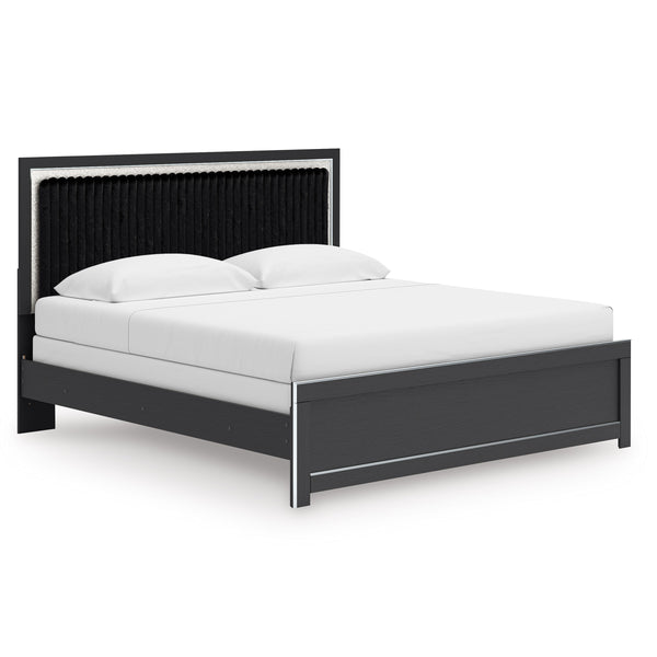 Zuraleus Black King Upholstered Panel Bed