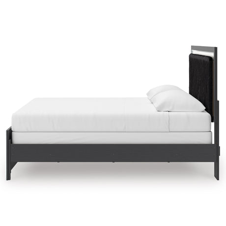 Zuraleus Black King Upholstered Panel Bed from Ashley - Luna Furniture