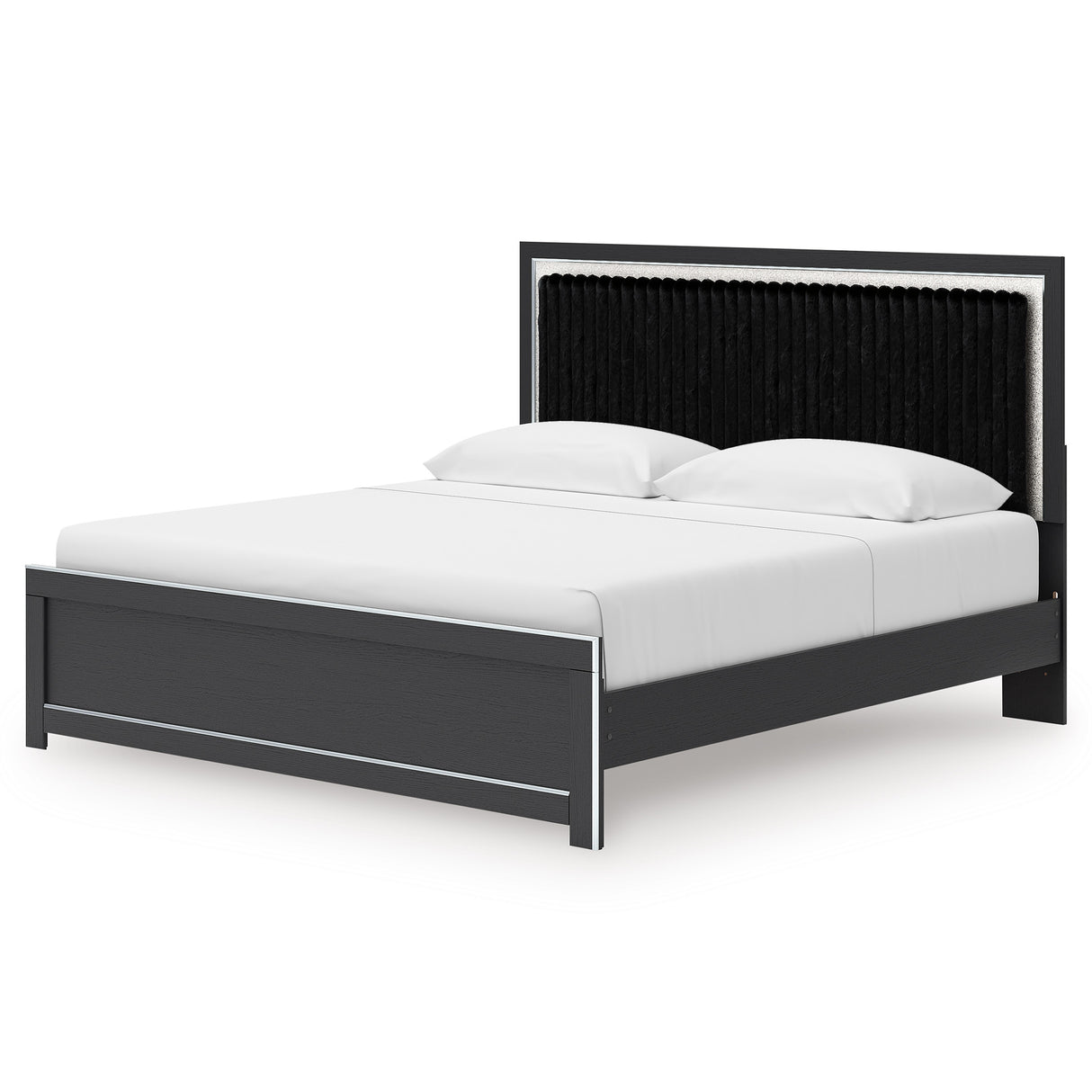 Zuraleus Black King Upholstered Platform Bed from Ashley Furniture - Luna Furniture