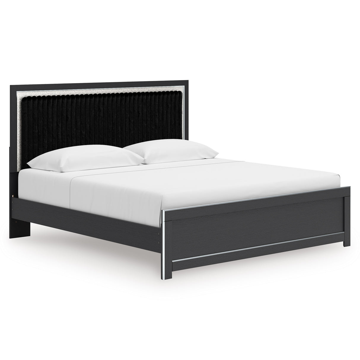 Zuraleus Black King Upholstered Platform Bed from Ashley Furniture - Luna Furniture