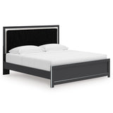 Zuraleus Black King Upholstered Platform Bed from Ashley Furniture - Luna Furniture