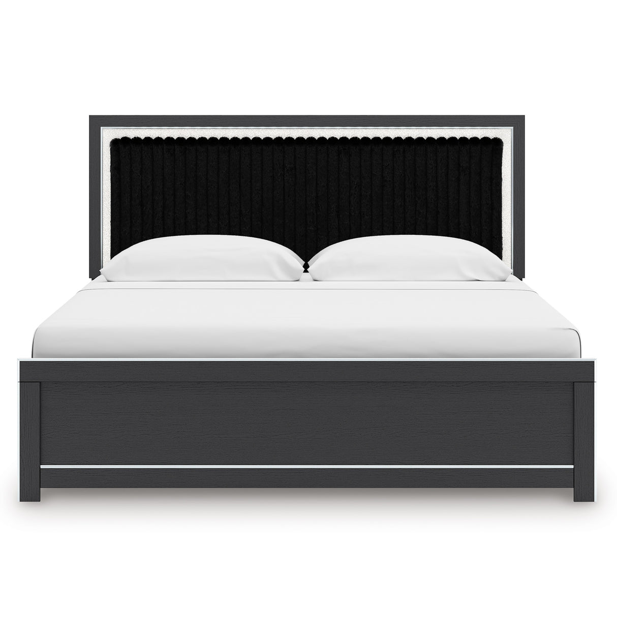 Zuraleus Black King Upholstered Platform Bed from Ashley Furniture - Luna Furniture