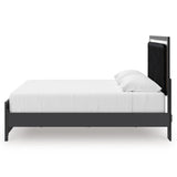 Zuraleus Black King Upholstered Platform Bed from Ashley Furniture - Luna Furniture