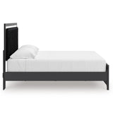 Zuraleus Black King Upholstered Platform Bed from Ashley Furniture - Luna Furniture