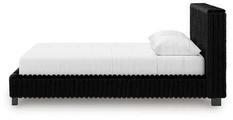 Zuraleus Black Queen Upholstered Bed from Ashley Furniture - Luna Furniture