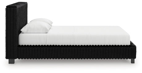 Zuraleus Black Queen Upholstered Bed from Ashley Furniture - Luna Furniture