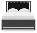 Zuraleus Black Queen Upholstered Panel Bed from Ashley Furniture - Luna Furniture