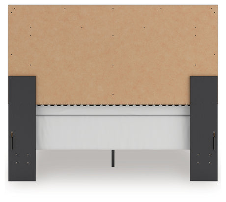 Zuraleus Black Queen Upholstered Panel Bed from Ashley - Luna Furniture