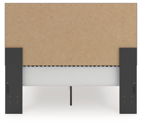 Zuraleus Black Queen Upholstered Panel Storage Bed from Ashley - Luna Furniture