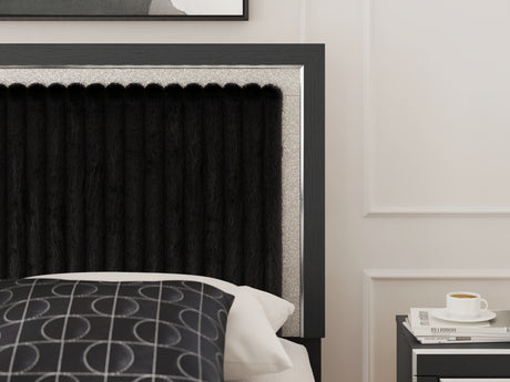 Zuraleus Black Queen Upholstered Panel Storage Bed from Ashley - Luna Furniture