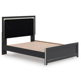 Zuraleus Black Queen Upholstered Platform Bed from Ashley Furniture - Luna Furniture