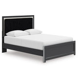Zuraleus Black Queen Upholstered Platform Bed from Ashley Furniture - Luna Furniture