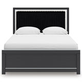 Zuraleus Black Queen Upholstered Platform Bed from Ashley Furniture - Luna Furniture