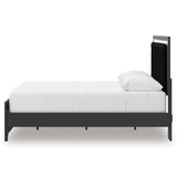 Zuraleus Black Queen Upholstered Platform Bed from Ashley Furniture - Luna Furniture